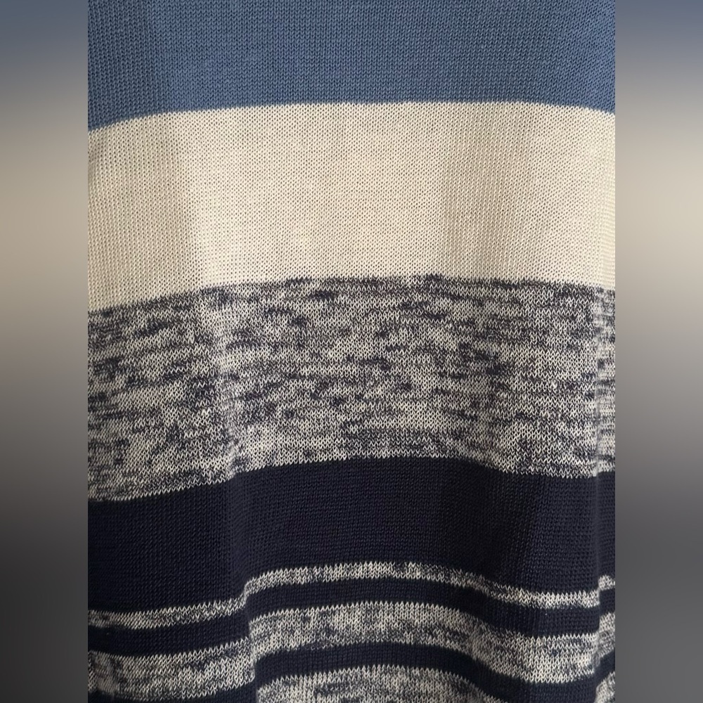 BROOKS BROTHERS Women’s Linen Striped Crewneck Sweater Blue and White XL - Picture 10 of 15